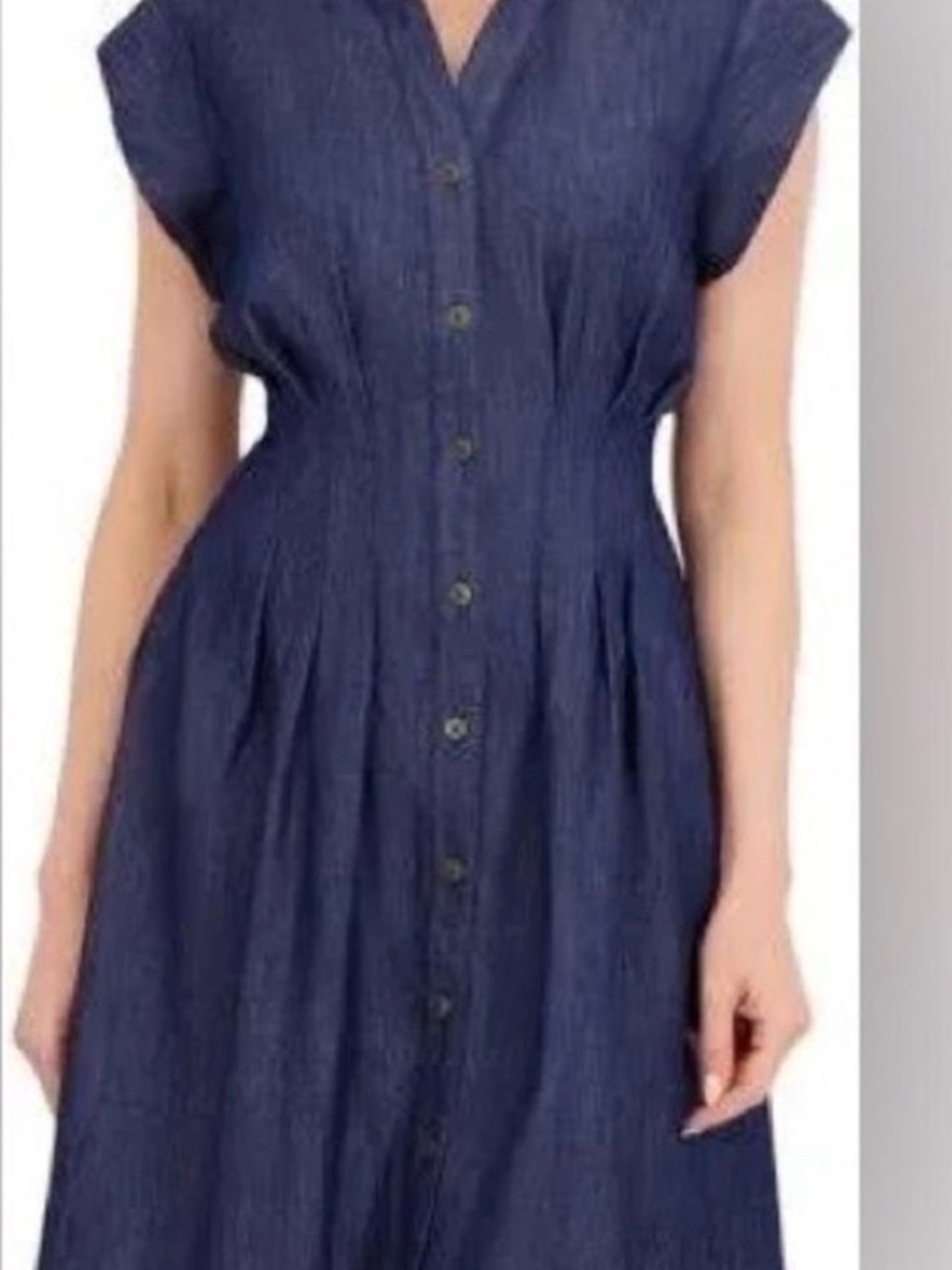 Nautica Indigo Button-Front Midi Dress